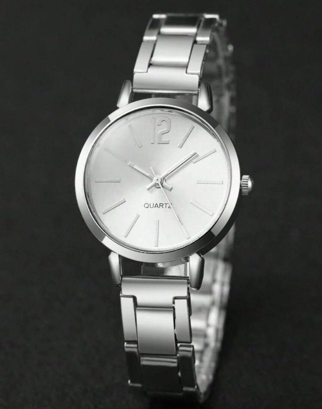 Women's Stainless Steel Minimalist Small Dial Quartz Wristwatch and Bracelet